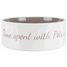 Pet´s home keramická miska, krémovo/ hnědošedá, 1.4l, 20cm