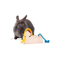Trixie hra pro králíky - dřevěná kostka na pamlsky 16x6x7 cm