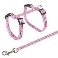 Postroj s vodítkem pro kočku - motiv 27-45cm/10mm 1,20m TRIXIE