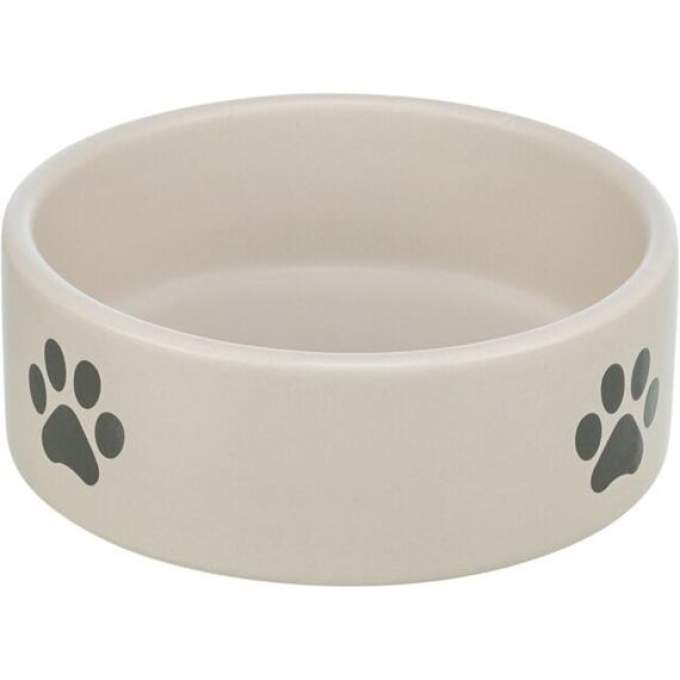 Keramická miska, motiv tlapka, světlešedá/šedá, 0,3l/12cm