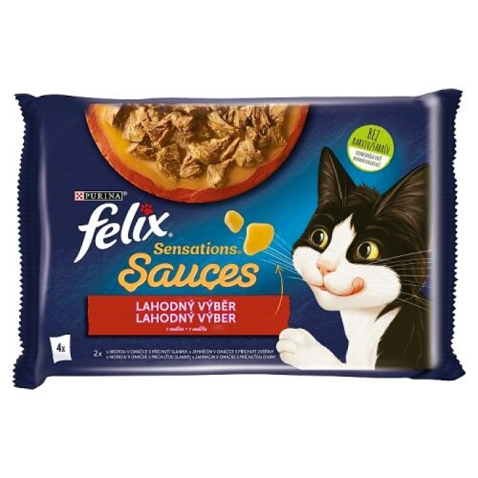 Felix Sensations Sauces 4 x 85 g s krůtou a jehněčím v ochucené omáčce