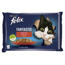 Felix Fantastic 4x85g s Hovězím a Kuřecítem v želé