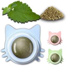 Míč na stěnu Catnip Ball – Ve tvaru kočičí hlavy, růžová