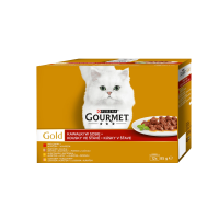 Gourmet gold šťáva 12 x 85 g hovězí,krůta,kachna,kuře,játra,losos