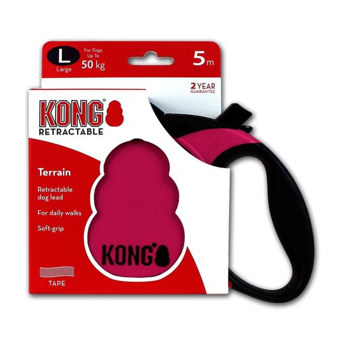 KONG Retractable Leash - Terrain Pink L