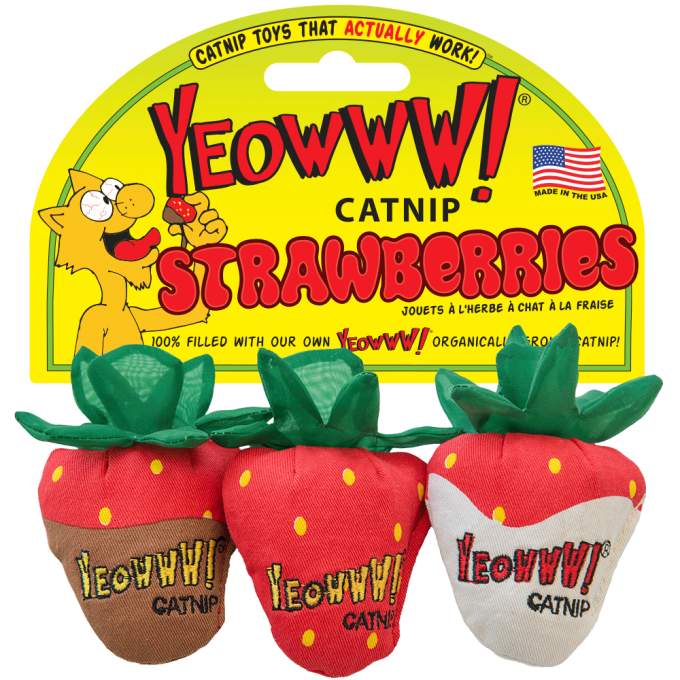 Hračka pro kočky - Yeowww! Strawberry 3-pack
