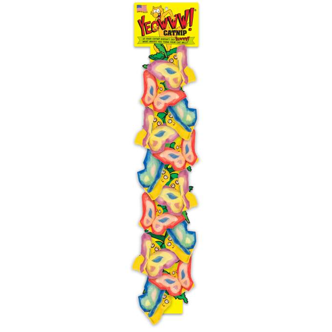 Hračka pro kočky - Yeowww! Display Strip Butterflies 12 pcs.
