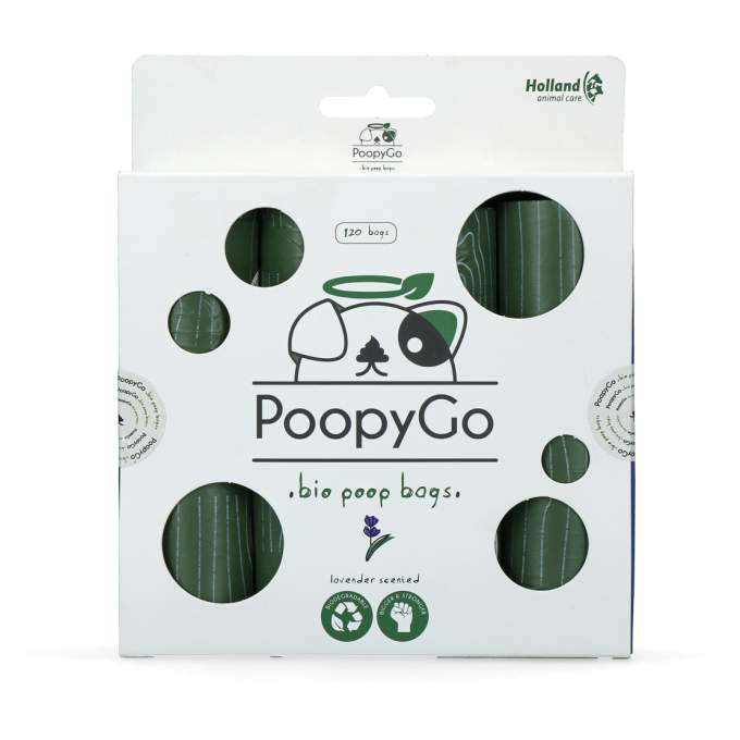 Vodítka, obojky a postroje pro psy - PoopyGo Eco friendly 120 pcs (8x15 bags) Lavender scented