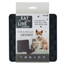 Misky, fontány & láhve pro psy - Eat Slow Live Longer Lick Mat Honeycomb Grey