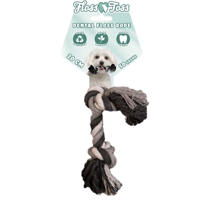 Hračka pro psy - Floss Toss Natural Dental Ropes Floss Toss Dental Rope 2 Knot - 20 cm