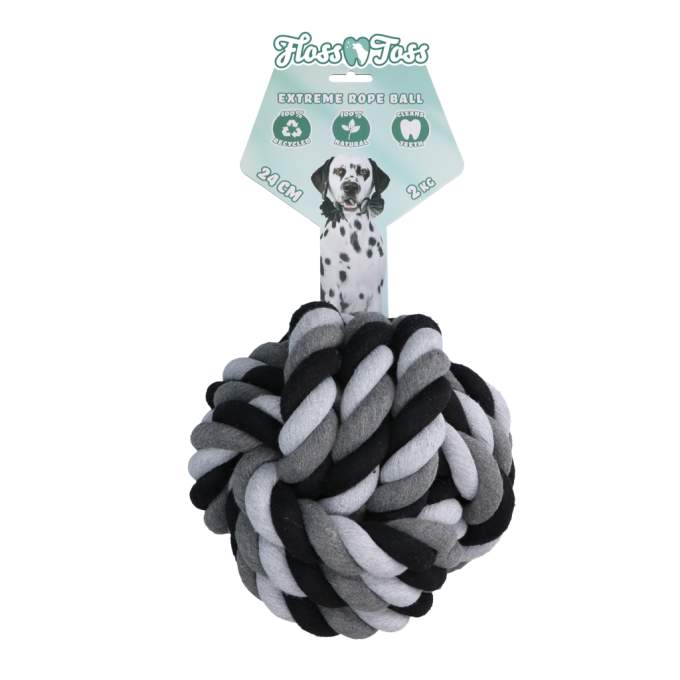 Hračka pro psy - Floss Toss Natural Dental Ropes Floss Toss Dental Rope Exteme Ball - 24 cm