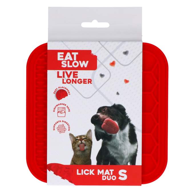 Hračka pro psy - Eat Slow Live Longer Lick Mat Duo S Red