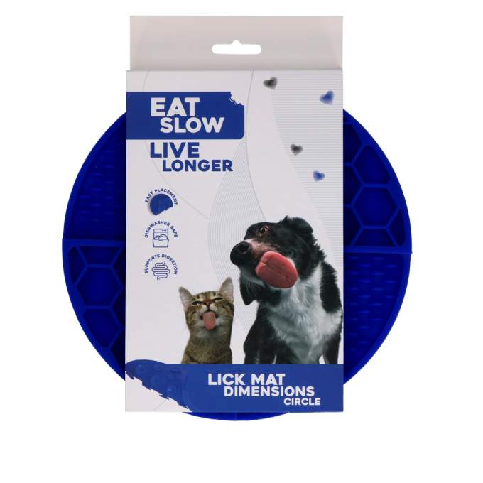 Hračka pro psy - Eat Slow Live Longer Lick Mat Dimensions Circle Blue
