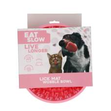 Hračka pro psy - Eat Slow Live Longer Lick Mat Wobble Bowl Pink