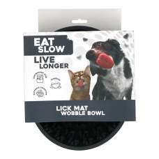 Hračka pro psy - Eat Slow Live Longer Lick Mat Wobble Bowl Grey