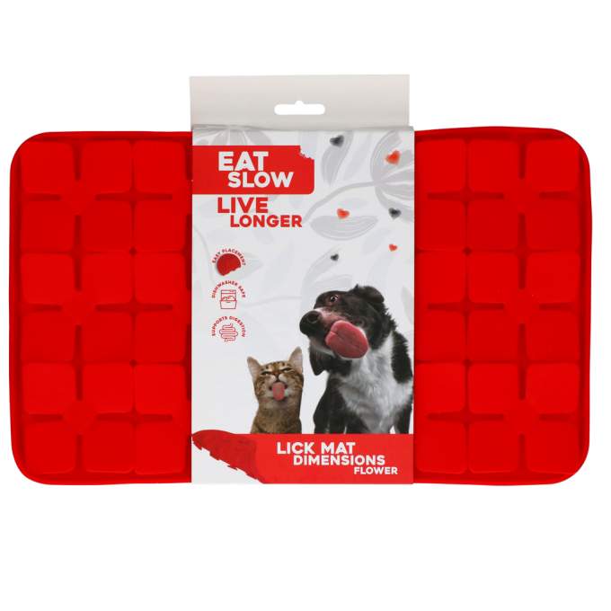 Hračka pro psy - Eat Slow Live Longer Lick Mat Dimensions Flower Red