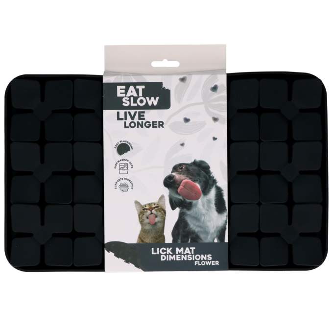 Hračka pro psy - Eat Slow Live Longer Lick Mat Dimensions Flower Grey