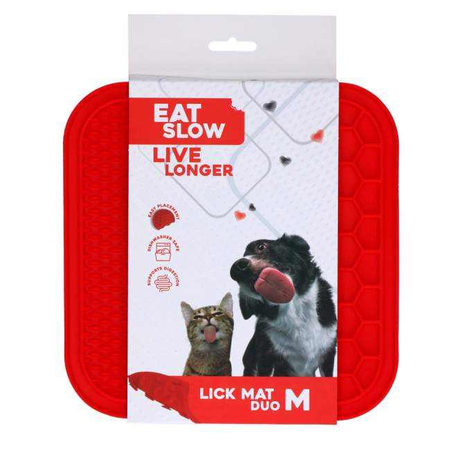 Hračka pro psy - Eat Slow Live Longer Lick Mat Duo M Red