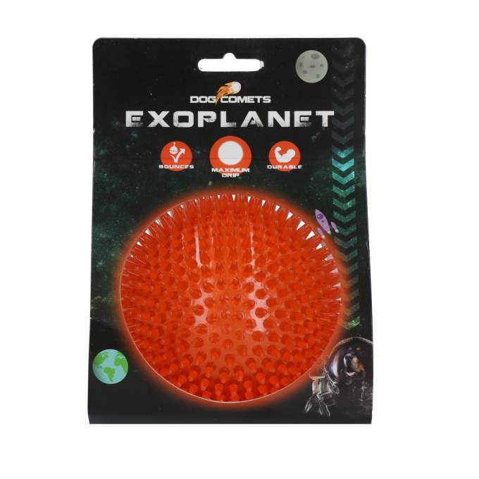 Hračka pro psy - Dog Comets Exoplanet Spiky Ball L Orange