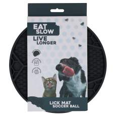 Hračka pro psy - Eat Slow Live Longer Lick Mat Soccer Ball Grey