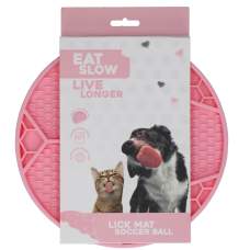 Hračka pro psy - Eat Slow Live Longer Lick Mat Soccer Ball Pink
