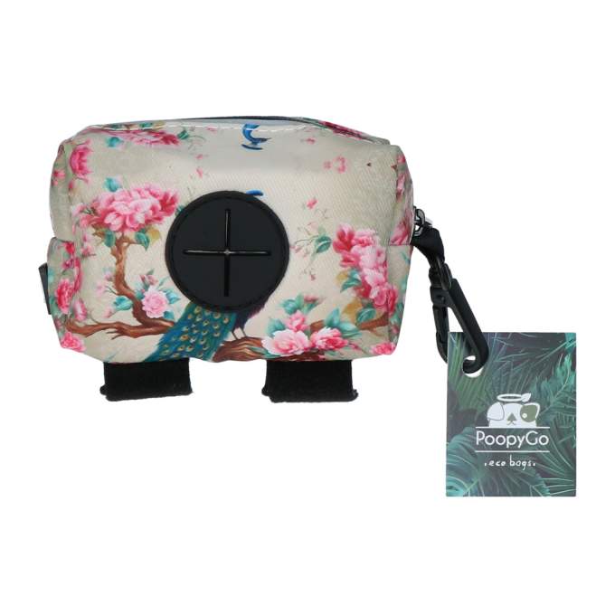 Vodítka, obojky a postroje pro psy - PoopyGo Eco Bag Peacock (White)