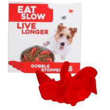 Misky, fontány & láhve pro psy - Eat Slow Live Longer Gobble Stopper Red S