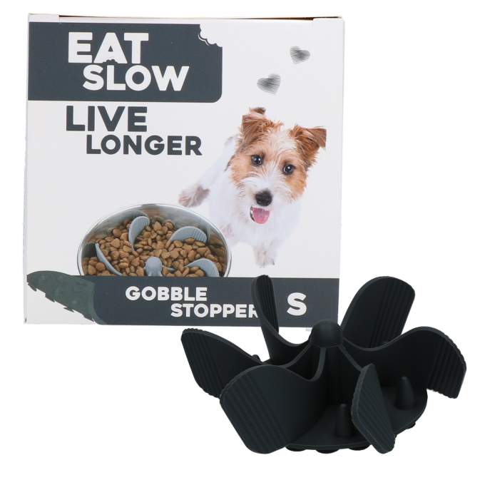 Misky, fontány & láhve pro psy - Eat Slow Live Longer Gobble Stopper Grey S