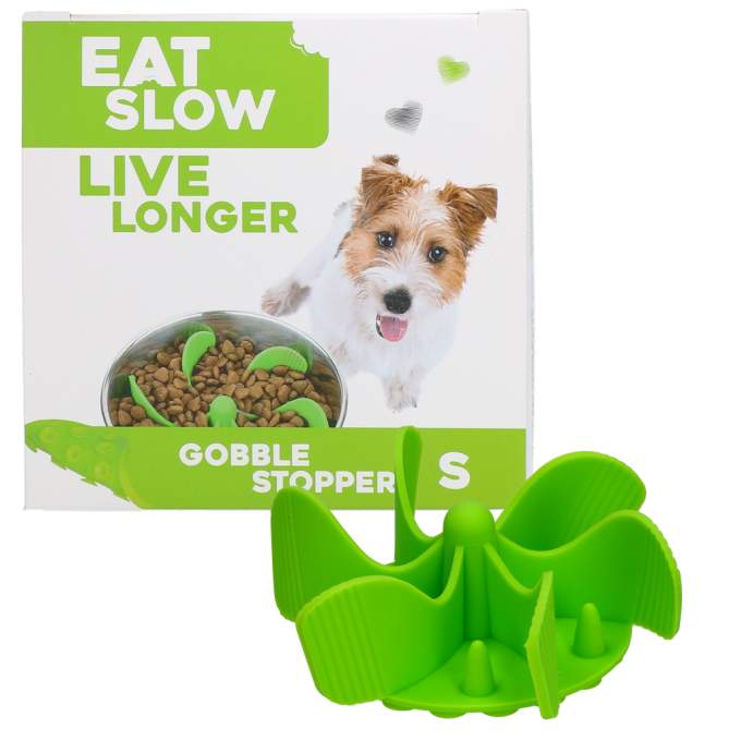 Misky, fontány & láhve pro psy - Eat Slow Live Longer Gobble Stopper Green S