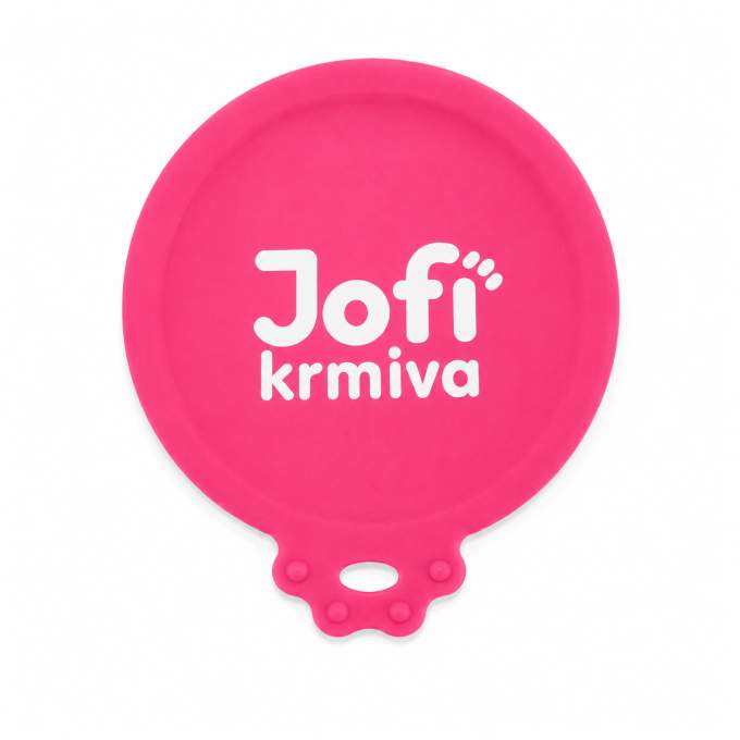 Víčko na konzervu UNI size Jofi Krmiva – silikonové, růžové