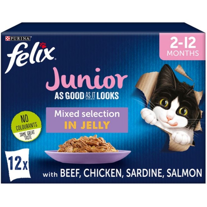 Felix fantastic Junior (2-12měsíců) 12ks x 85g - lahodný výběr v želé