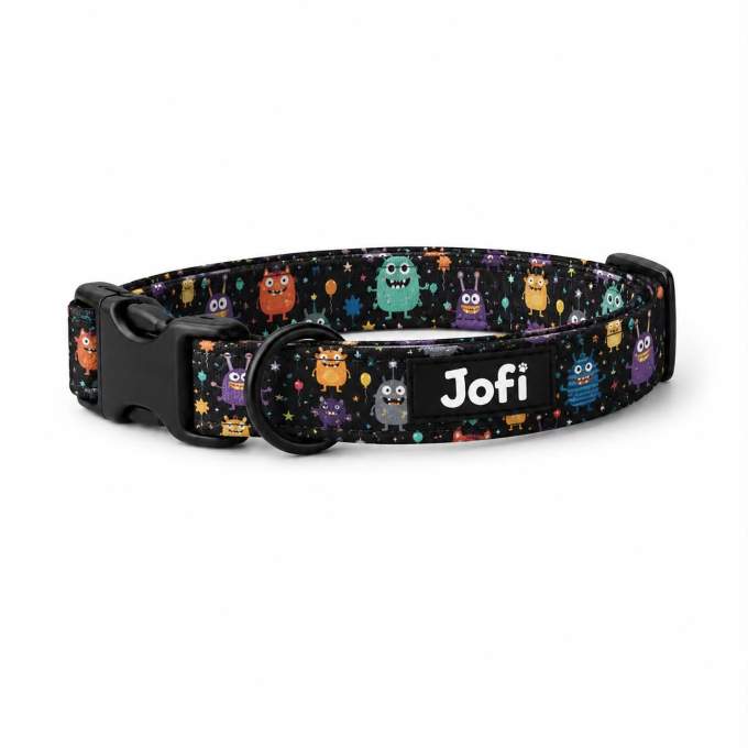 Jofi obojek pro psy Monster Planet, M, 33-51cm