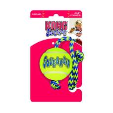KONG Air Squeaker Tennis Ball M, 6 cm s lanem 52 cm