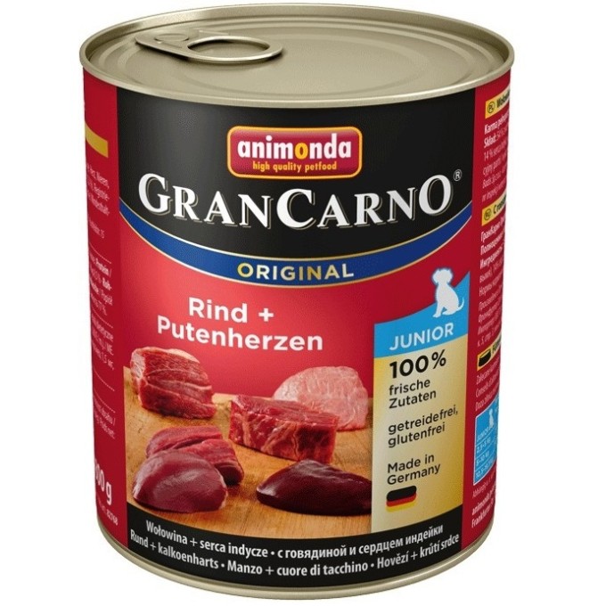 Animonda Gran Carno Junior hovězí & krůtí srdce 400 g
