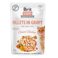 Brit Care Cat kapsička Fillets Gravy Choice Chicken 85 g
