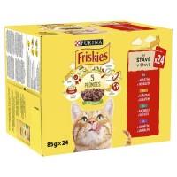 Friskies cat hovězí, kuřecí, kachní a  jehně ve šťávě 24 x 85 g