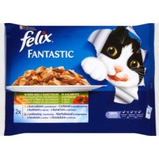 Felix Fantastic kapsičky s hovězím a kuřetem se zeleninou v želé 4x85g