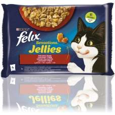 Felix Sensations Jellies lahodný výběr v želé Hovězí Kuřecí 4 x 85 g