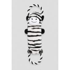 Plyšová zebra Zora s lanovými úchyty pro psy