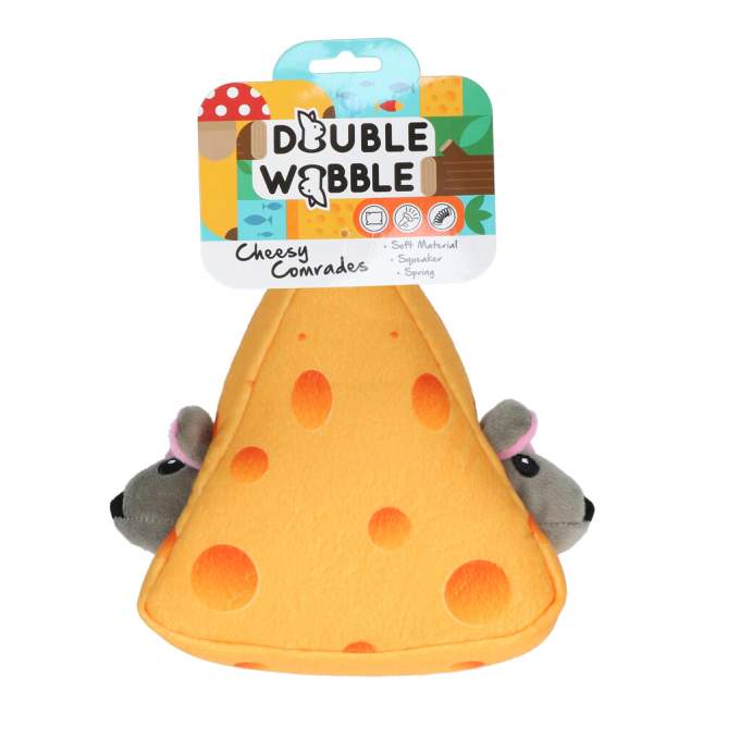Double Wobble Cheesy Comrades – plyšová sýrová zábava s pružinou