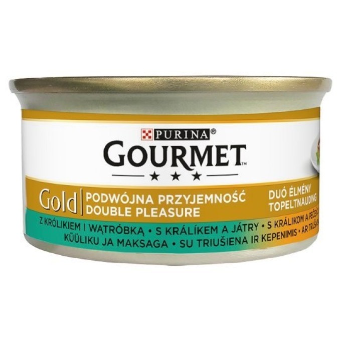 Konzerva Gourmet Gold králík + játra 85 g kousky