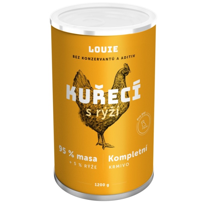 Louie konz. pro psy kuřecí s rýží 1200 g