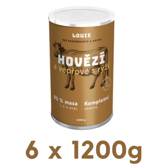LOUIE Konzerva pro psy - hovězí 6x1200 g