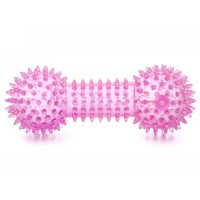 TPR – činka s bodlinami růžová, odolná (gumová) pískací hračka z termoplastické