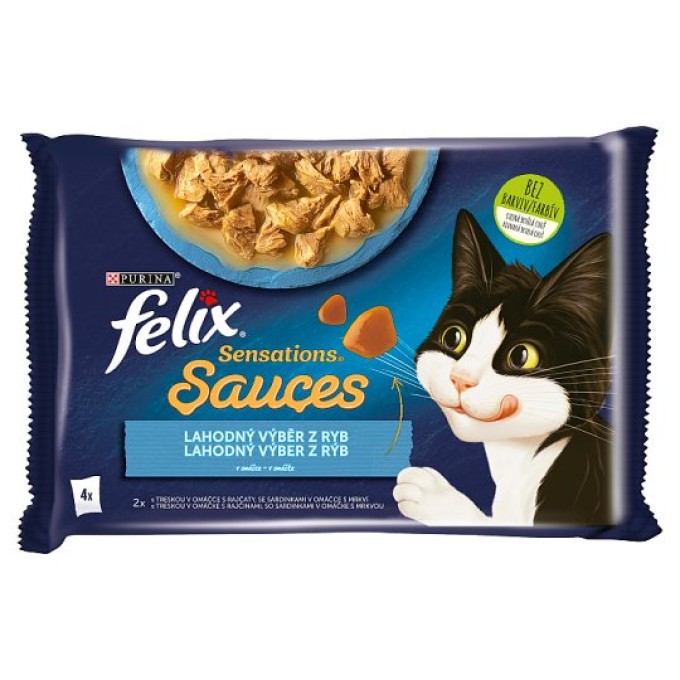 Felix Sensations Sauces kaps. 4x85g treska/sardinky v omáčce